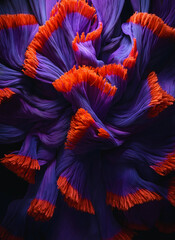 Obraz premium Colorful purple red and yellow bird feathers creating a vibrant natural art pattern