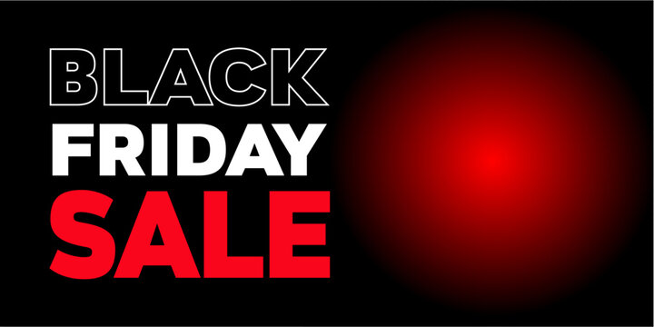 Typography background for Black Friday with copy space. Modern minimalist Black Friday banner. Design template for Black Friday sale, promotion, advertising and social media ad.