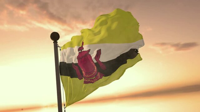 Brunei FLAG_ULTRA SLOW MOTION