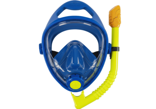 Isolated full face snorkel mask set for underwater exploration and swimming adventures