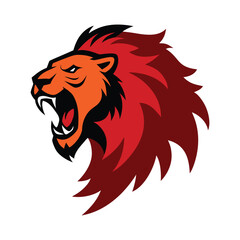 Hyperrealistic fierce lion roaring with dramatic dust effect