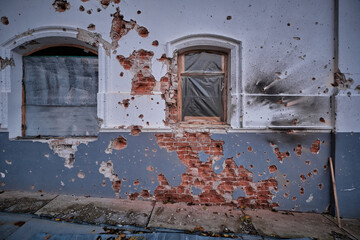 Sviatohirsk Lavra monastery after shelling, Donetsk region, Ukraine, October 2022