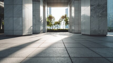 Architectural symmetry and natural light in a modern urban environment