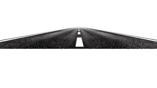 Endless Road on Transparent Background
