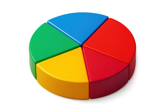 Colorful pie chart presenting data analysis and information distribution, showing business statistics and financial results with transparent background - Powered by Adobe