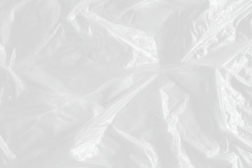 Abstract white crumpled plastic texture background, macro detail, light and shadow play isolated on transparent background