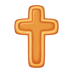 Obraz premium Simple brown cross, a religious symbol representing faith, christianity, and spirituality in a clean and minimalist design