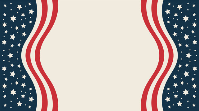 Abstract american flag inspired background with wavy red and white stripes and blue starry silhouette pattern for patriotic themes silhouette