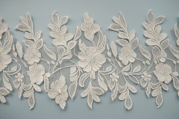 Exquisite Floral Lace Trim with Intricate Detailing Perfect for Adding Elegance to Garments and Crafts