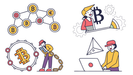 Cryptocurrency and blockchain technology concepts