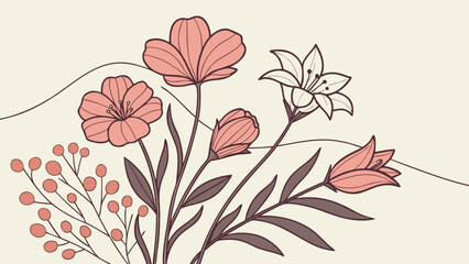 Elegant floral arrangement with pink flowers art