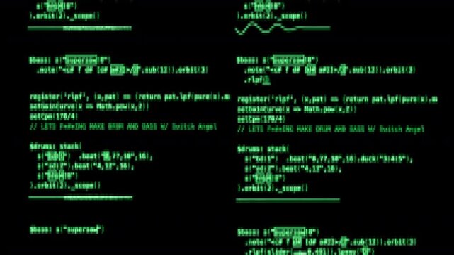 abstract code and data on black