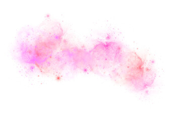 Colorful Explosion of Powder Paint on Transparent Background. Nebula Galaxy