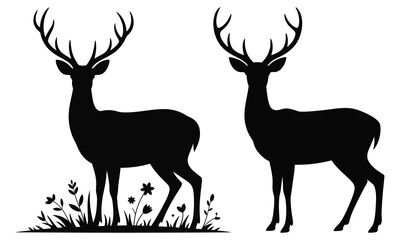 silhouette of deer