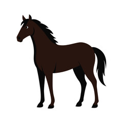 Majestic wild stallion standing powerfully in profile