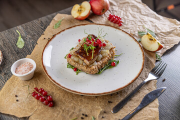 Fried foie gras on toast