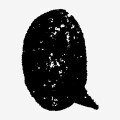 Speech bubble drawn with hand pencil and crayon lines. Naive sketch style doodles decorate the borders. Text box chalkboard empty for text.