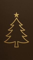 Obraz premium Elegant golden Christmas tree silhouette mobile wallpaper