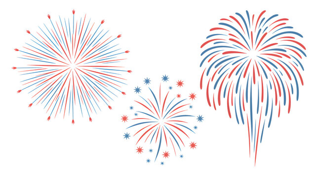 Vibrant abstract fireworks exploding in the night sky creating a festive and celebratory atmosphere silhouette