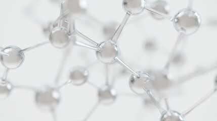 An abstract representation of interconnected molecules. This clear visual showcases geometric shapes and transparent designs, ideal for scientific illustrations.