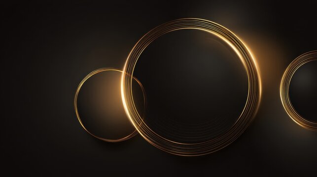 This image features an artistic arrangement of glowing rings on a dark background, showcasing creative illumination and abstract shapes.
