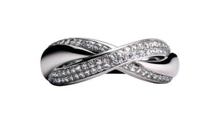 Elegant Diamond Infinity Ring Isolated