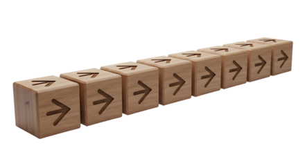 Wooden Blocks with Arrows