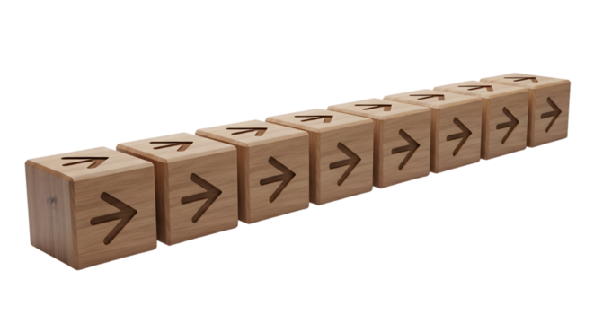 Wooden Blocks with Arrows
