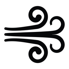 Wind blowing vector illustration, air flow graphic design element, weather icon, breeze effect clipart, 