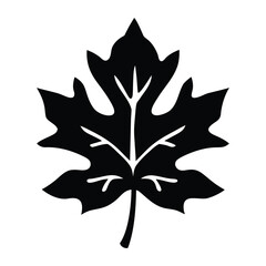 Black leaf vector graphic, maple leaf illustration, autumn leaf clip art, nature design element