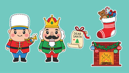 Festive Holiday Characters and Christmas Cheer Vector Graphics