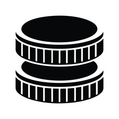Stack of coins icon vector illustration financial savings investment money currency wealth cash earnings