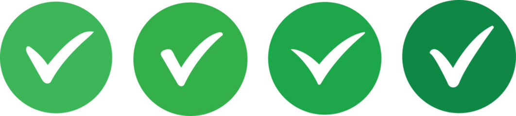 Hand drawing green tick mark icon on white background. Digital hand drawing check mark vector set. Creative vector tick mark icon set © Iconpro333 