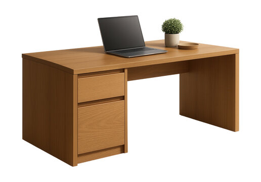 A computer desk with an integrated file cabinet for efficient home office storage.