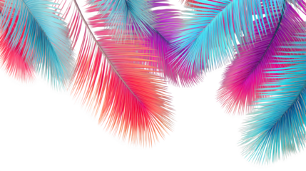 Vibrant Palm Leaves, isolated on transparent background