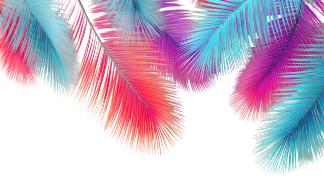 Vibrant Palm Leaves, isolated on transparent background - Powered by Adobe