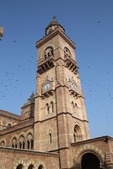 Prag ⁩⁦Mahal⁩⁦ Palace, historical building in Bhuj city, Gujarat, India. Beautiful architecture, landmark, monument, sight. Italian Gothic style. Facade of Prag ⁩⁦Mahal