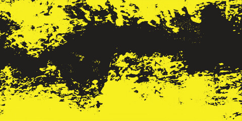 A striking grunge background showcases splattered yellow and black paint, creating a visually interesting texture with abstract shapes and bold color contrasts