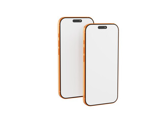 Two blank smartphone screens, perfect for showcasing your app, website design, or other content. Ideal for tech