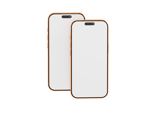 Two blank smartphone screens on a white background, perfect for showcasing app design or website mockups. Ideal