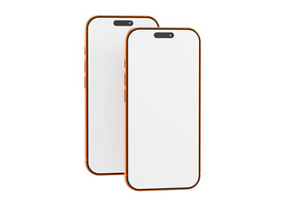 Two modern smartphone mockups isolated on a white background, perfect for showcasing your app designs or tech p