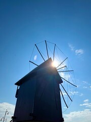 windmill at sunset