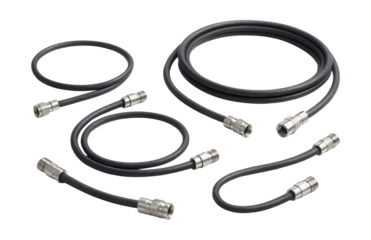 Customizable coaxial cable lengths for neat home setups with minimal excess.