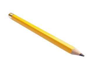 Yellow Wooden Pencil With Eraser And Sharpened Graphite Tip Isolated On A Clean Black Background With Soft Studio Lighting High Quality Close Up Macro Shot