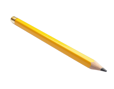 Yellow Wooden Pencil With Eraser And Sharpened Graphite Tip Isolated On A Clean Black Background With Soft Studio Lighting High Quality Close Up Macro Shot