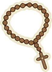 Vintage Rosary Bead Illustration Spiritual Accessory Design