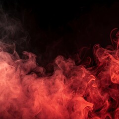 Abstract swirling red smoke against a dark background