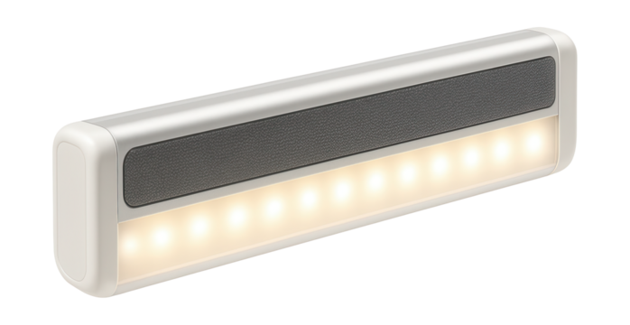 Magnetic LED strip light for effortless mounting on metal surfaces in garages.