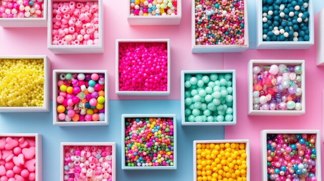 Children explore their creativity by making unique beaded jewelry. Vibrant colors and playful designs fill their workspace, showcasing their artistic expressions and teamwork