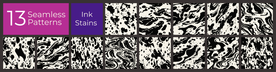 Ink Splatter Pattern Set &mdash; Bold Messy Paint Textures